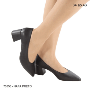 Ref E13 - Scarpin Bico Fino Salto Bloco 5 cm - numeração disponível do 34 ao "43"