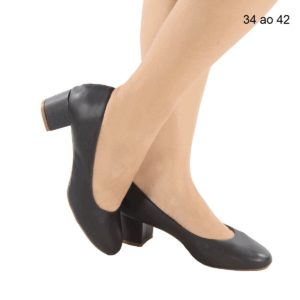 Ref E13 - Scarpin Bico Redondo Salto Bloco 5 cm - numeração disponível do 34 ao "42"
