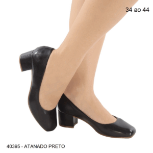 Ref E13 - Scarpin Bico Redondo Salto Bloco 5 cm - numeração disponível do 34 ao "44"