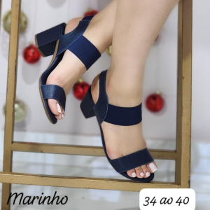 Ref C46 - Sandália em Couro Legítimo Salto 6 cm - numeração disponível do 34 ao 40